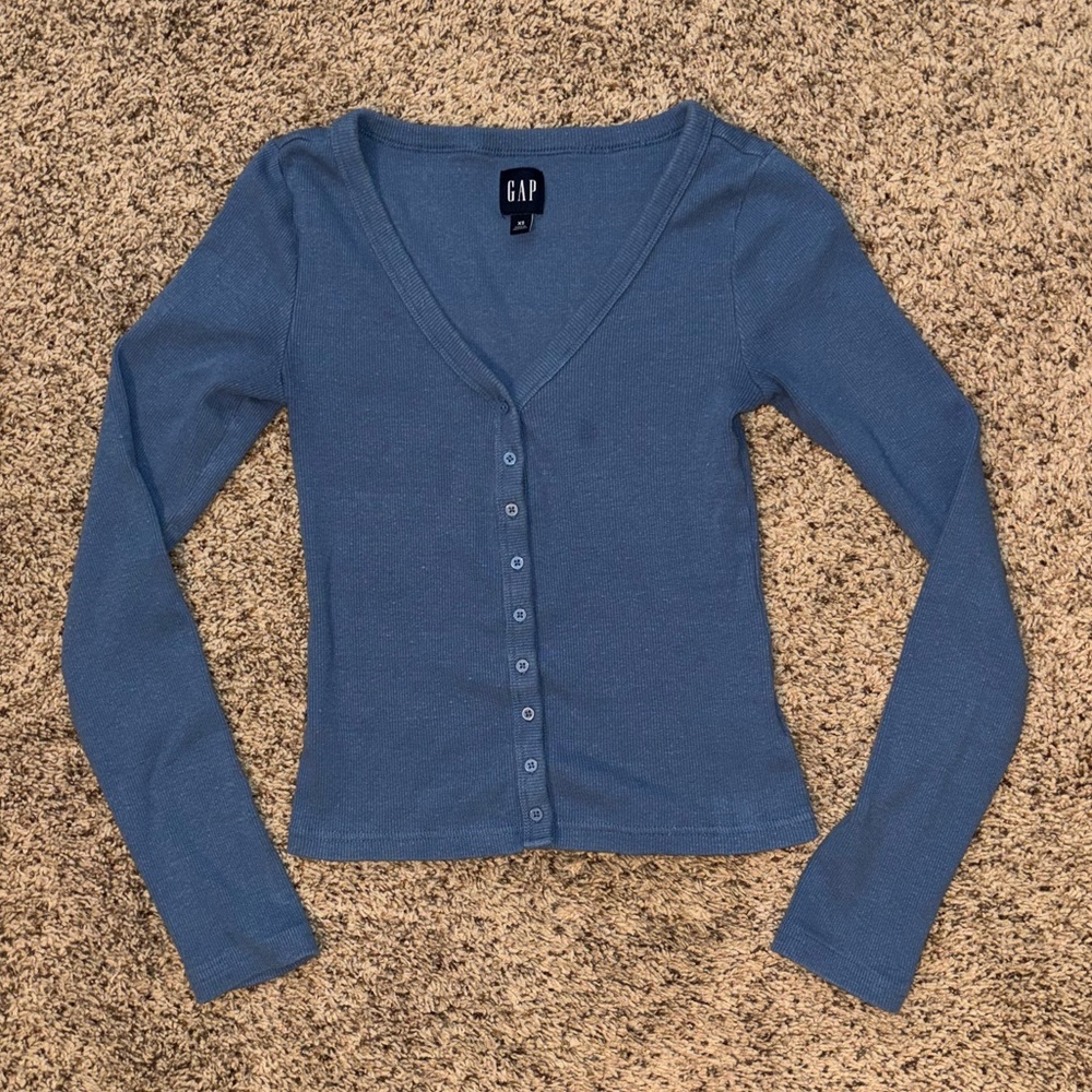 GAP Blue Button-Up Cardigan